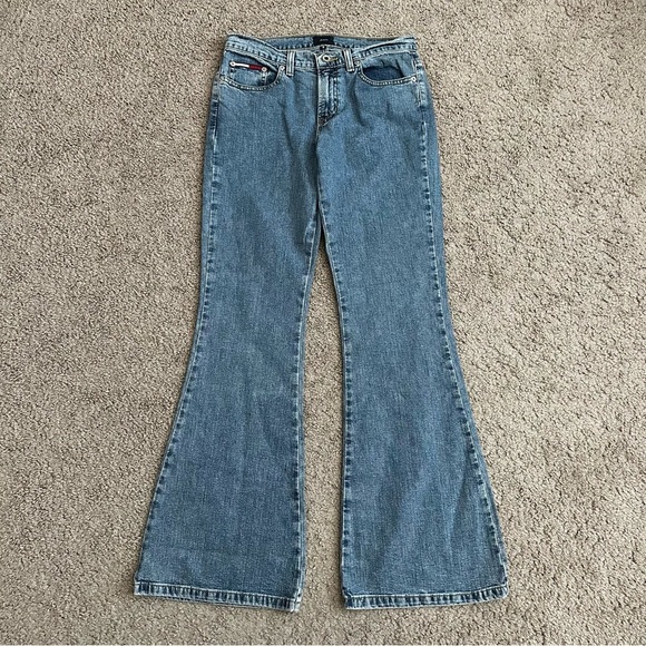 Vintage Tommy Hilfiger Jeans Womens Size 5 Flare Denim Y2K - Picture 1 of 16